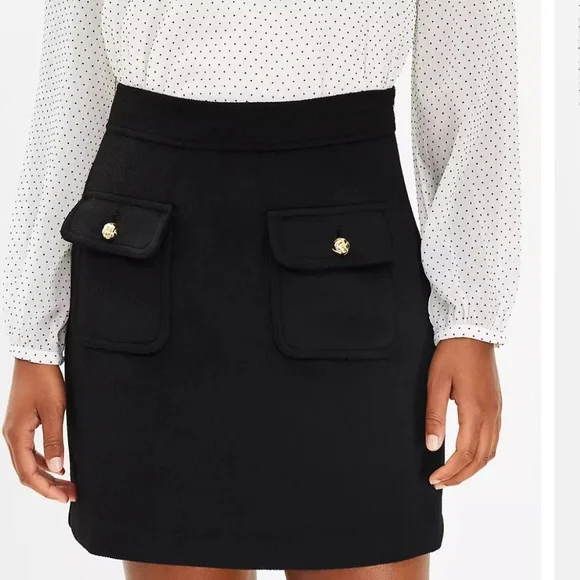 Loft Button Pocket Shift Skirt - Picture 2 of 8